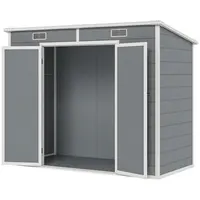 Product image of Plastic Outdoor Storage Shed with Floor, Window, Lockable Doors, and Vents