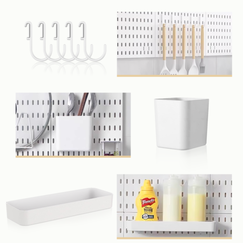 Main product image of Wall Mounted Pegboard Tool Storage Kit with Assorted Hooks and Shelves