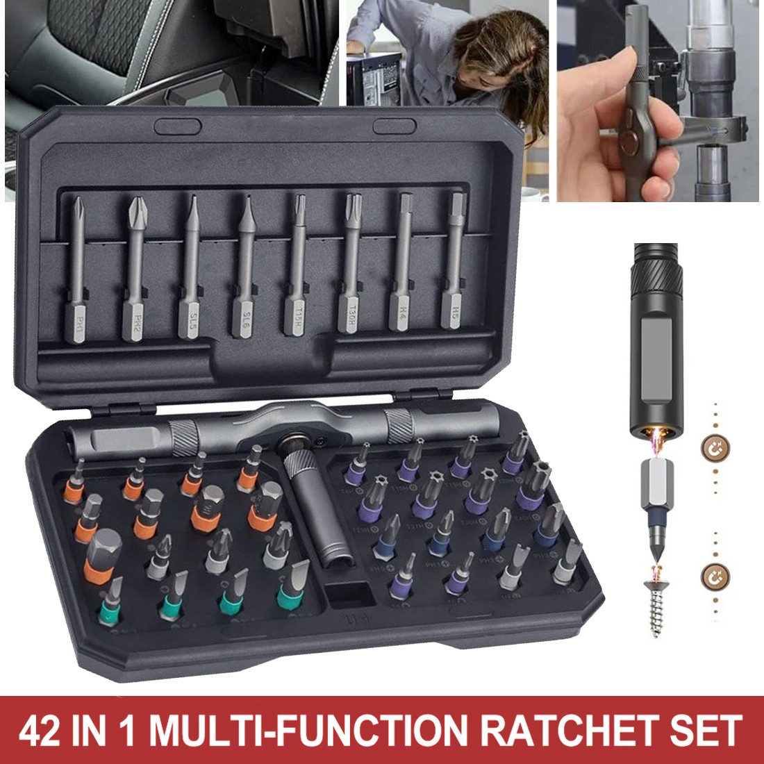 Main product image of Magnetic Ratchet Screwdriver Set, 42-Piece Kit
