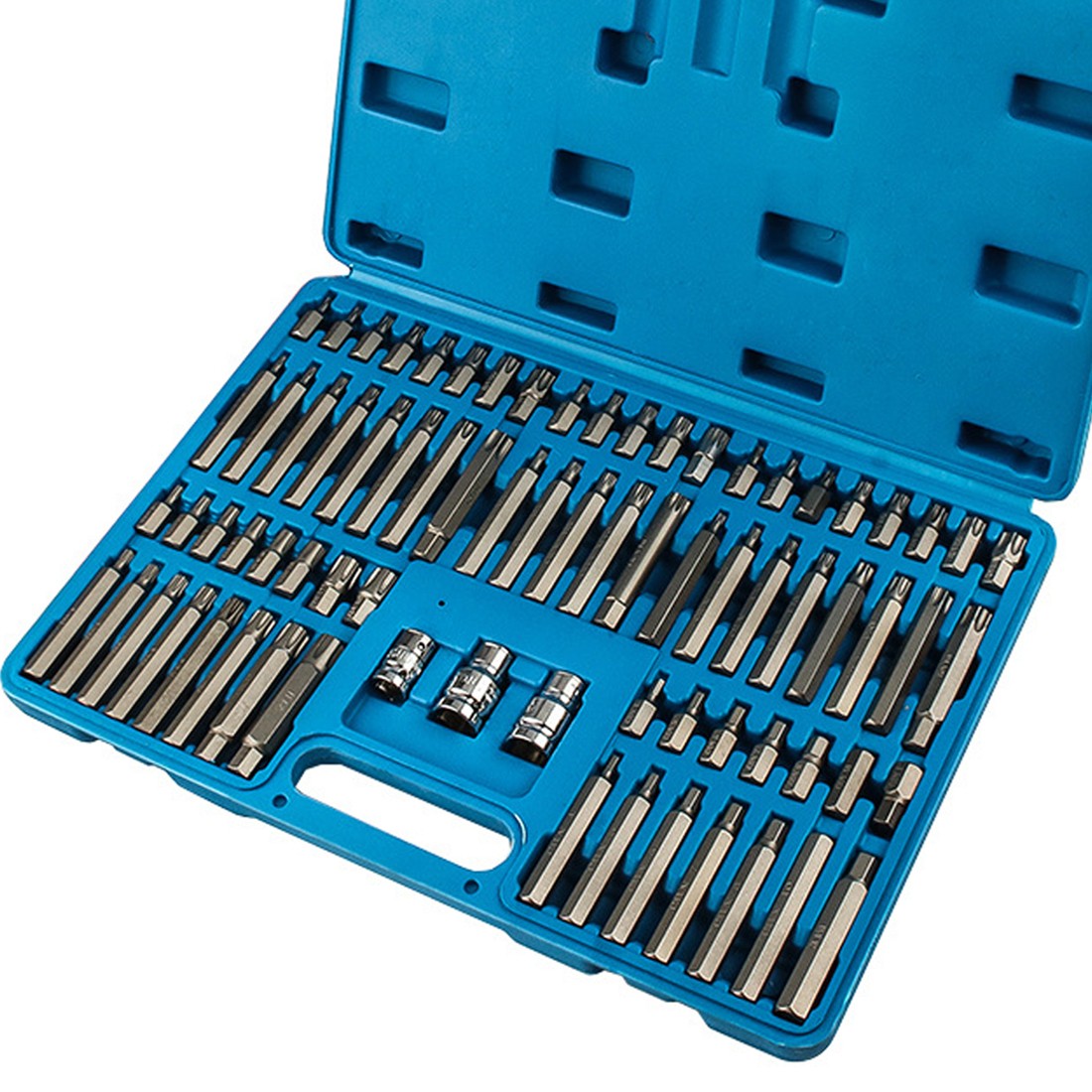 Main product image of 75-Piece Hex Torx Star Spline Ribe Socket Bit Set, 1/2 & 3/8 in. Drive, Short & Long