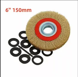Product image of 6in Fine Wire Wheel Brush for Bench Grinder with Reducers