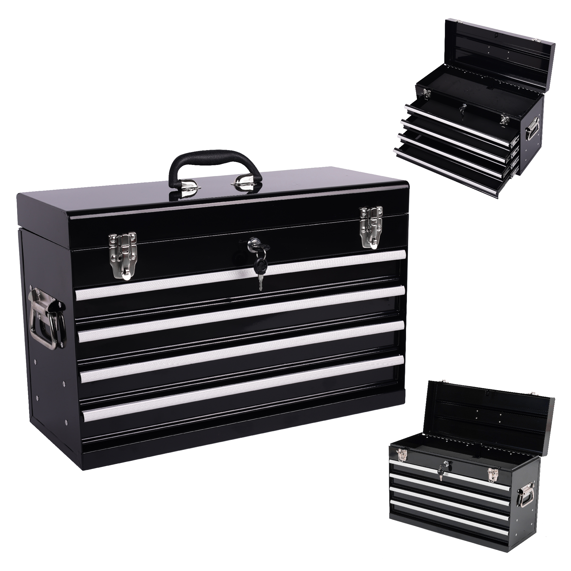 Main product image of 21-inch Metal Tool Box with 4 Ball Bearing Drawers, EVA Liners