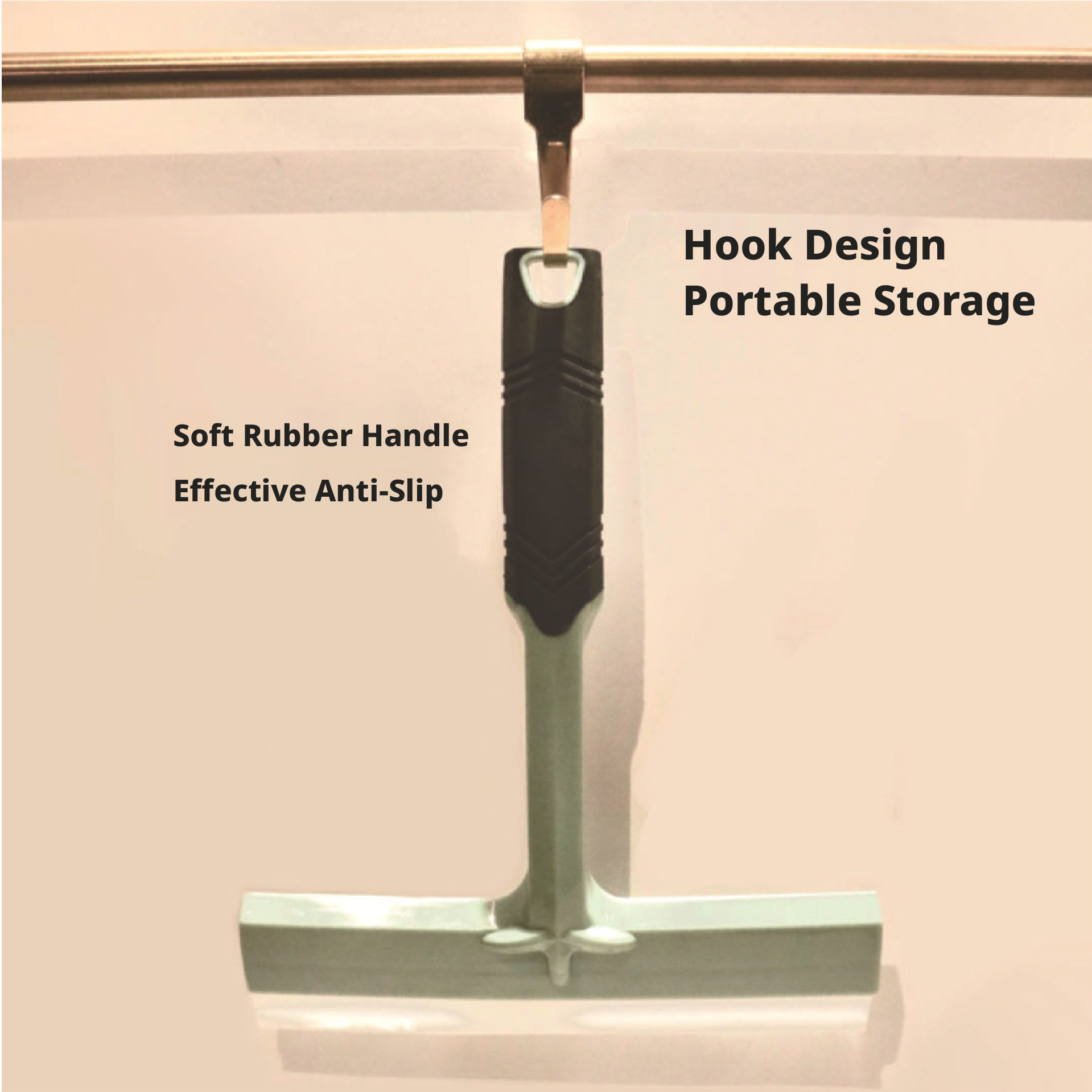Main product image of Green Silicone Window Scraper with PP and TPR Handle