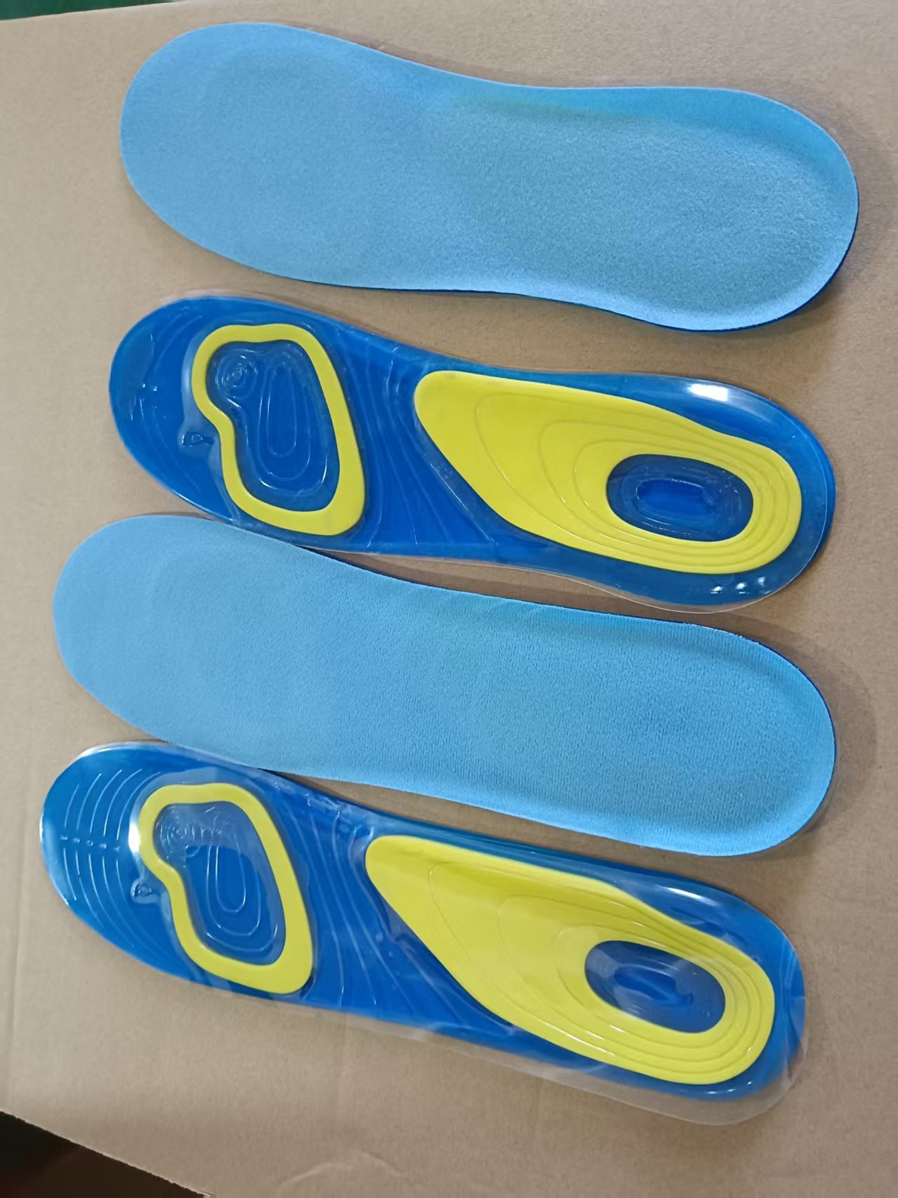 Main product image of Men's Silicone Insoles, TPE+Velvet, Blue/Yellow, 1 Pair