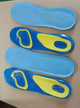 Product image of Men's Silicone Insoles, TPE+Velvet, Blue/Yellow, 1 Pair