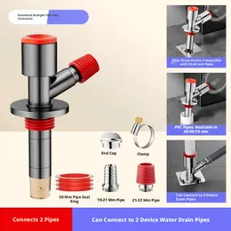 Product image of 304 Stainless Steel Drain Pipe Joint, ABS/Silicone, Gun Gray