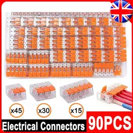 Product image of 90x Wago 221 Reusable Electrical Wire Clamp Terminal Connectors