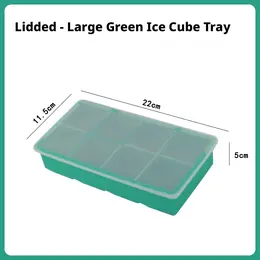 Product image of Silicone Ice Cube Mold, 8 Square Cavities, Green, 1-Pack