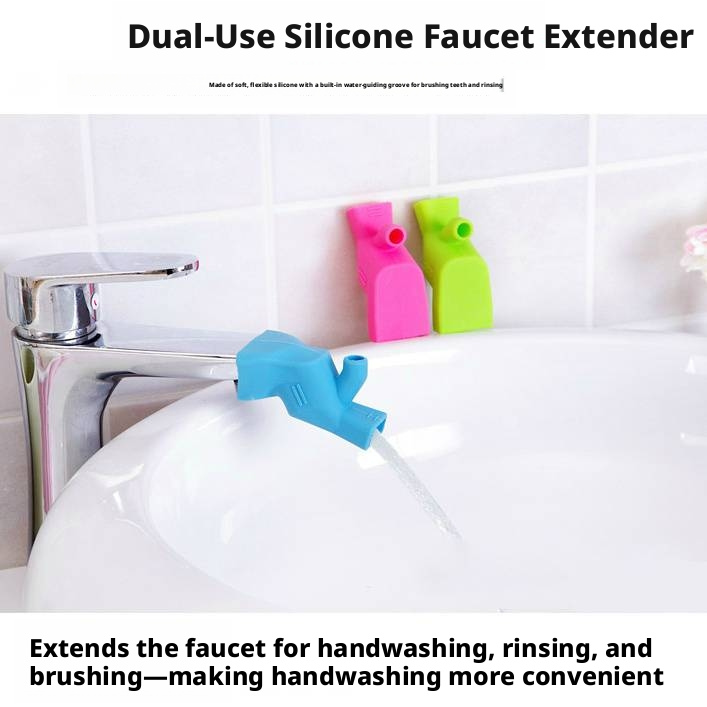 Main product image of Blue Silicone Faucet Extender for Bathroom or Kitchen, 1-Pack