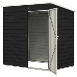 Product image of 6' x 4' Metal Storage Shed with Lockable Door, Dark Gray
