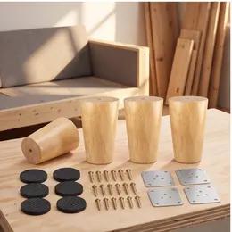 Product image of Wooden Furniture Leg Set, 4 Legs, Mounting Hardware Included