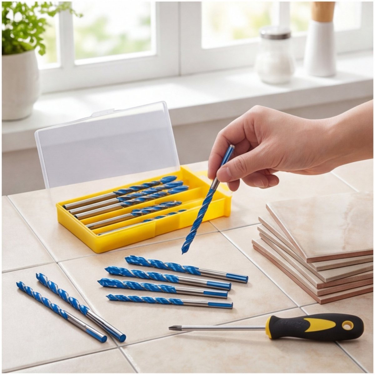 Main product image of 10-Piece Carbide Twist Drill Bit Set, 5 Sizes, For Wood, Metal, Plastic
