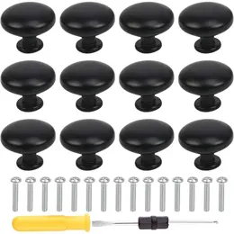 Product image of 25-Piece Matte Black Round Cabinet and Drawer Knobs Set