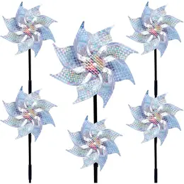 Product image of 6 Reflective Silver Bird Deterrent Wind Turbines, 52 x 19 cm
