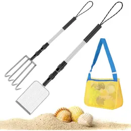 Product image of 3-Piece Metal Beach Net Shovel Set with Sand Bag and Sieve