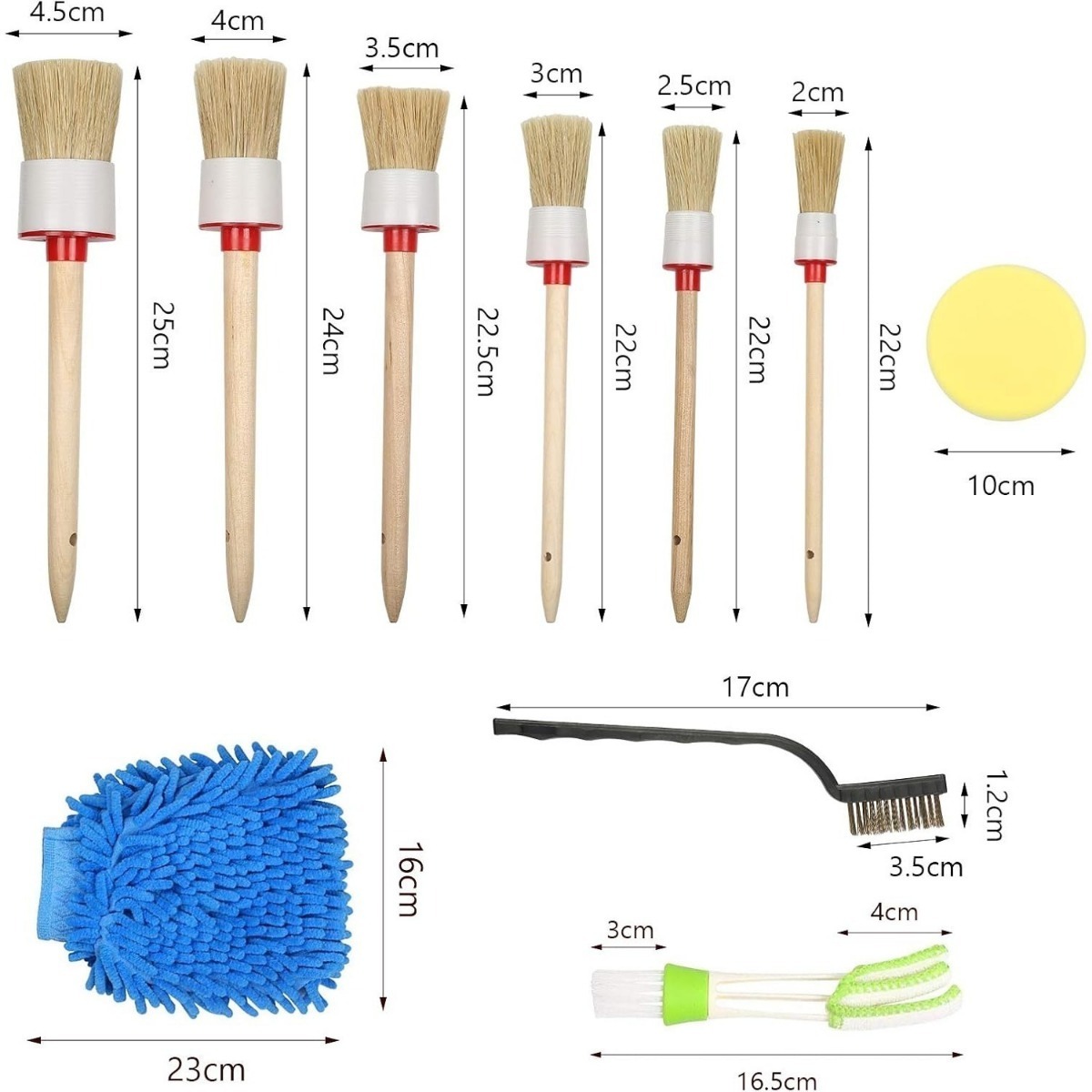 Main product image of Mini Detail Brush Set with Gloves, Wire Brush, Sponge Cloth