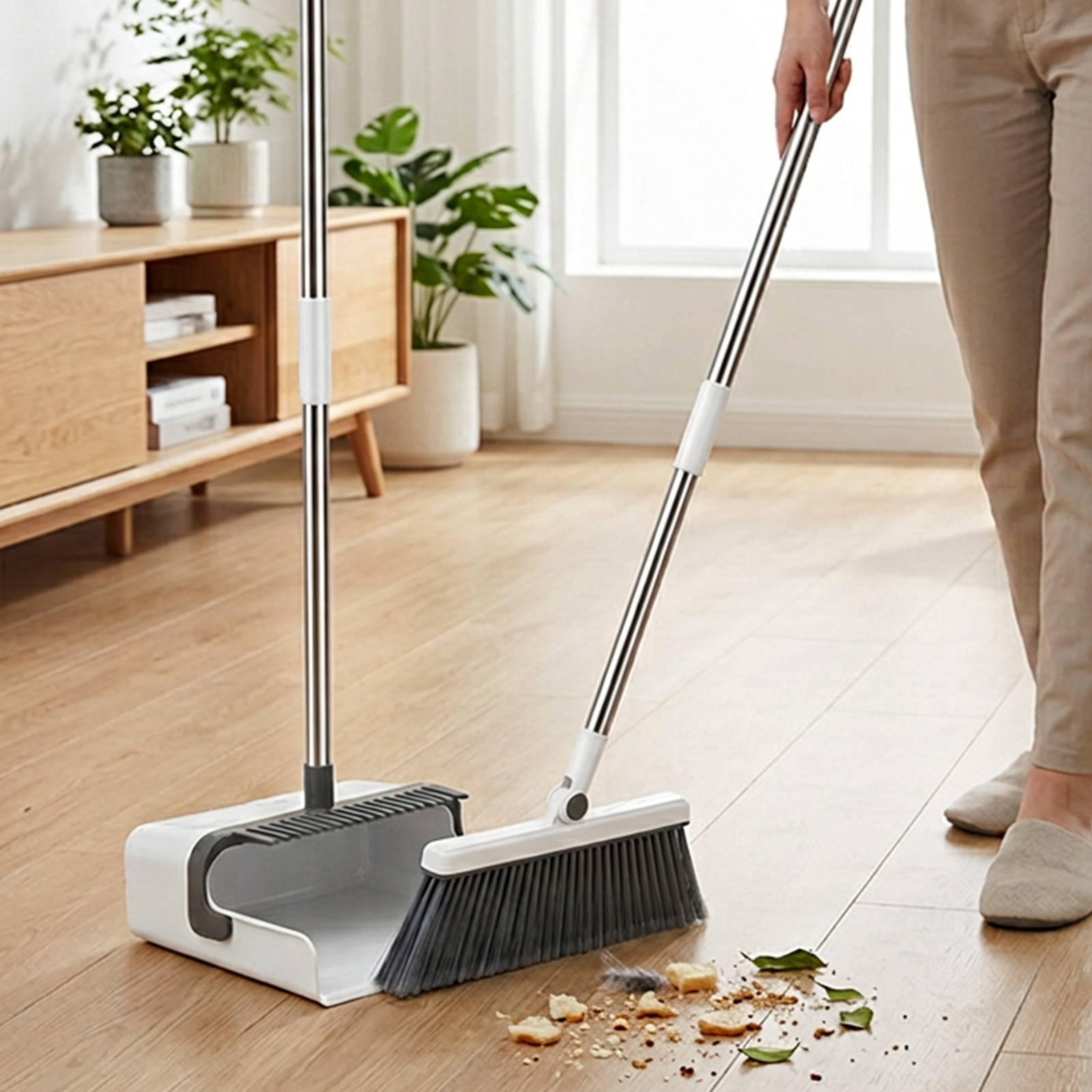 Main product image of 2-Piece Broom and Dustpan Set for Indoor Sweeping Tasks