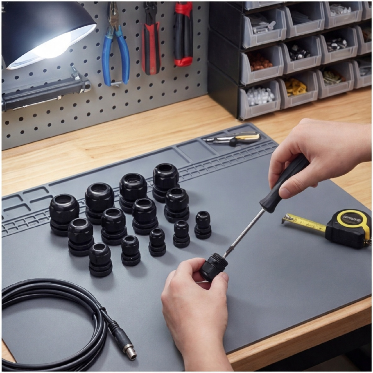Main product image of 50-Piece Cable Gland Set, M12, M16, M20, M25