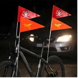 Product image of Bicycle Reflective Flag Set, 2 Designs, 5 Poles