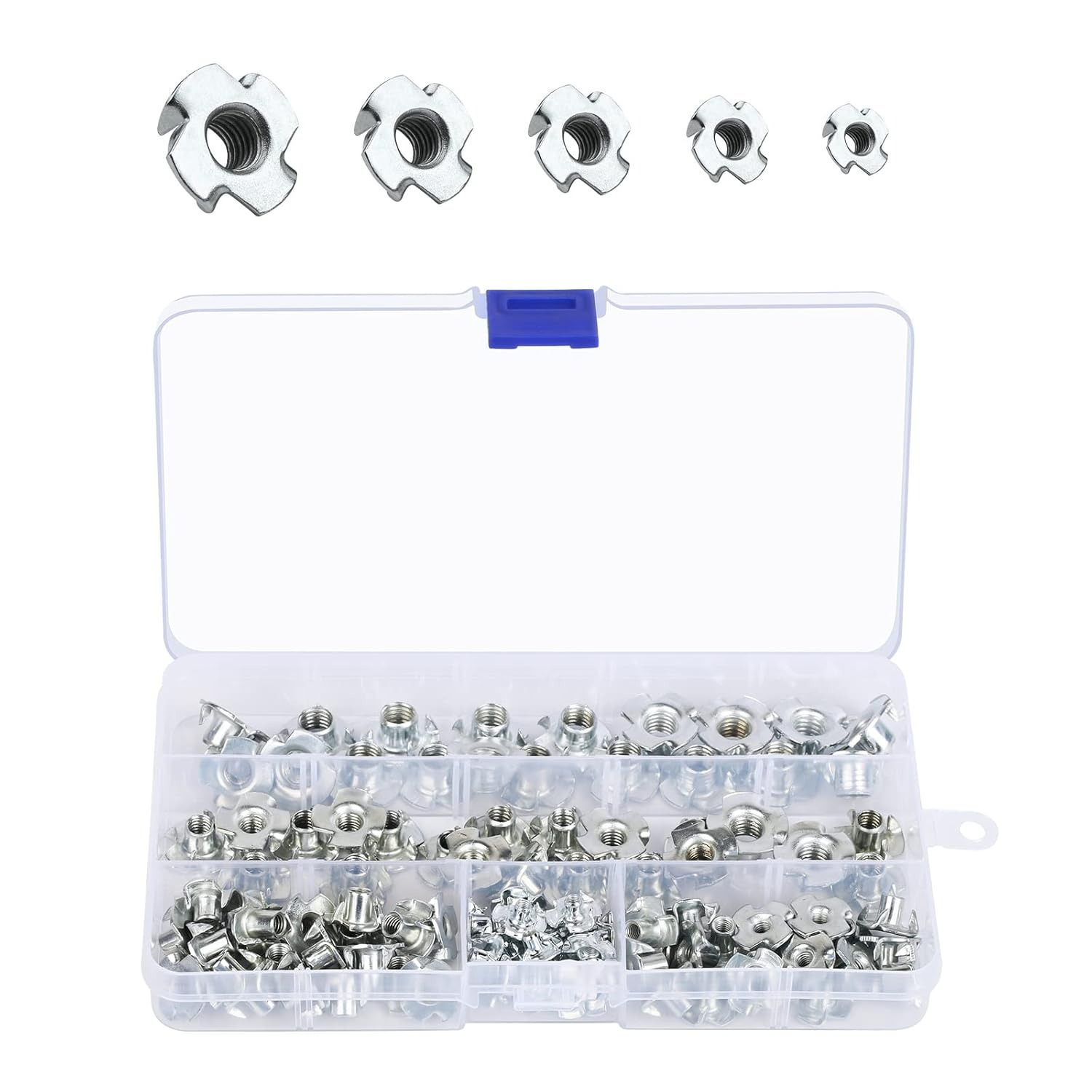Main product image of 102-Piece Drive-In Nut Set, M3-M8, with 4 Drive-In Tips