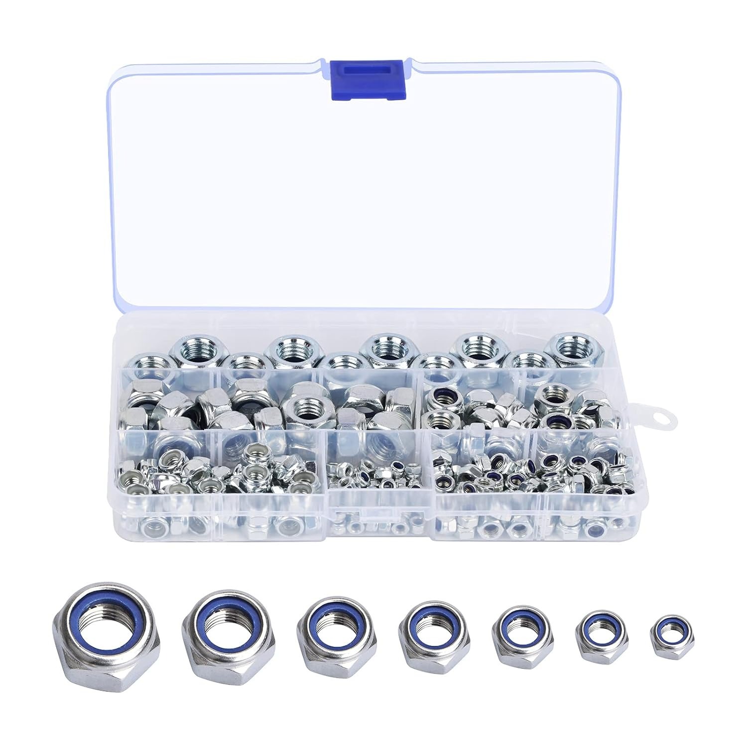 Main product image of 202 Stainless Steel Hex Locking Nut Assortment, M3-M12, T151