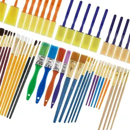 Product image of 30-piece Brush Set with Color Palettes for Watercolor, Oil, Acrylic, Face Painting