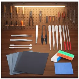 Product image of DIY Hand Tool Kit with Scissors, Tweezers, Sandpaper