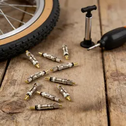 Product image of Bicycle Schrader Valve Inserts, 10-Pack with Black Caps