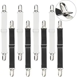 Product image of Adjustable Sheet Straps, 8-Piece Set, White and Black