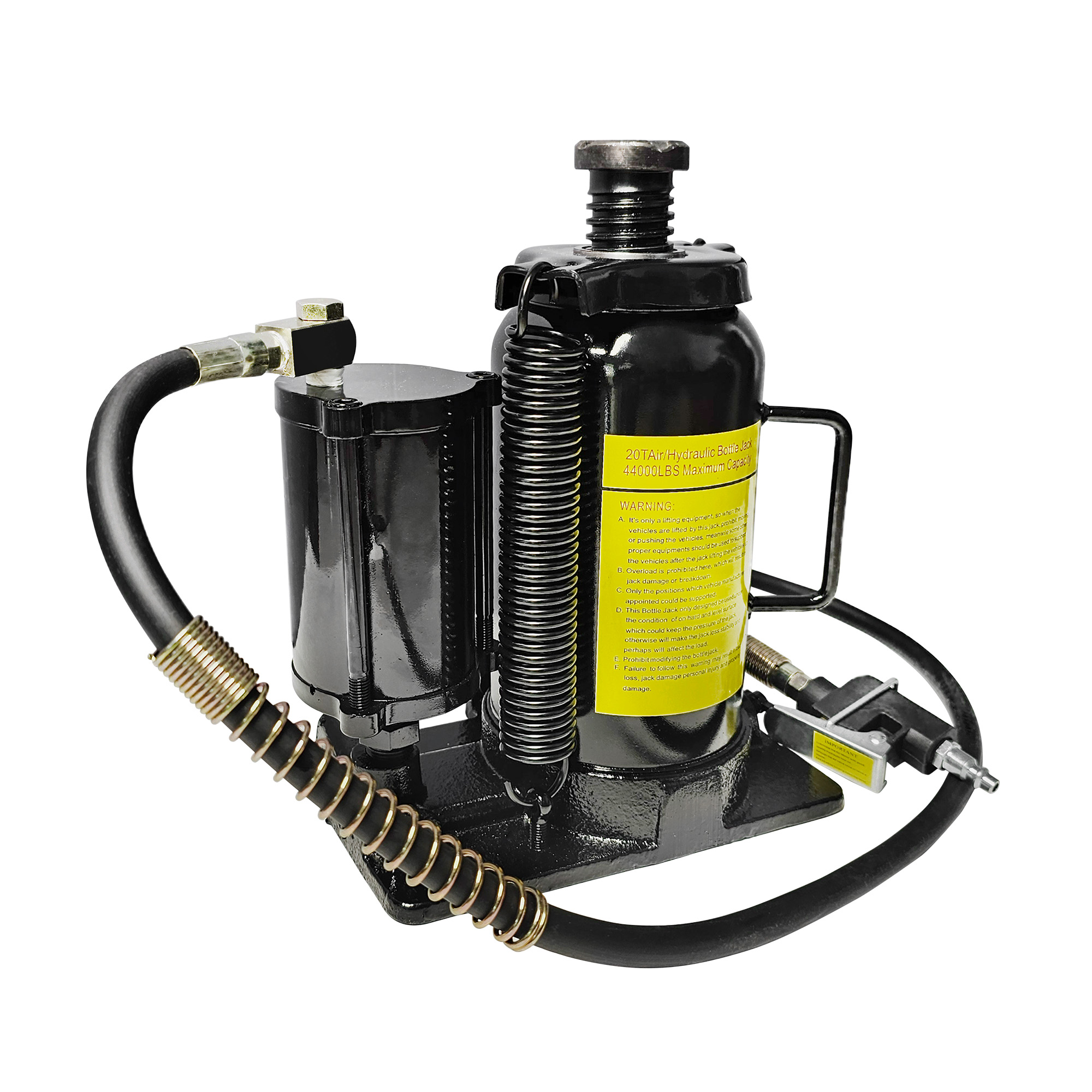 Main product image of Air Hydraulic Bottle Jack, 20 Ton, 10.23-20.07 inch Lifting Range, Manual & Air Pump