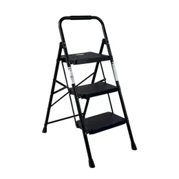 Product image of 3-Step Folding Steel Ladder with Wide Anti-Slip Pedals