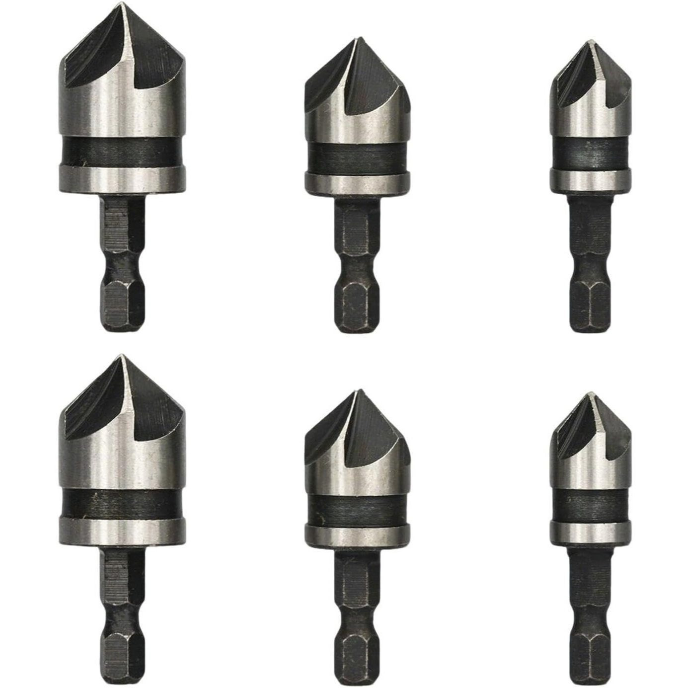 Main product image of Hex-Shank Countersink and Deburrer Set, 2 x 3-Piece, for Metal