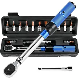 Product image of 1/4-inch Torque Wrench Set, 2-24 Nm, 15-Piece, ±3% Accuracy, 100mm Extension, Hex Sockets, Drill Bit