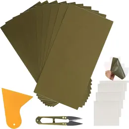 Product image of Tent Repair Kit, 6 Patches, 10 Green Adhesive Strips