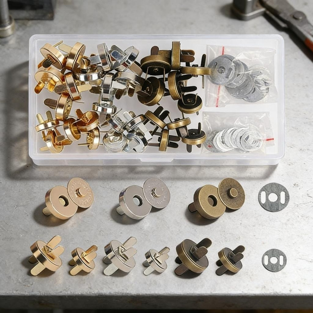 Main product image of 30-Piece Self-Adhesive Magnetic Closures for Textiles and Bags