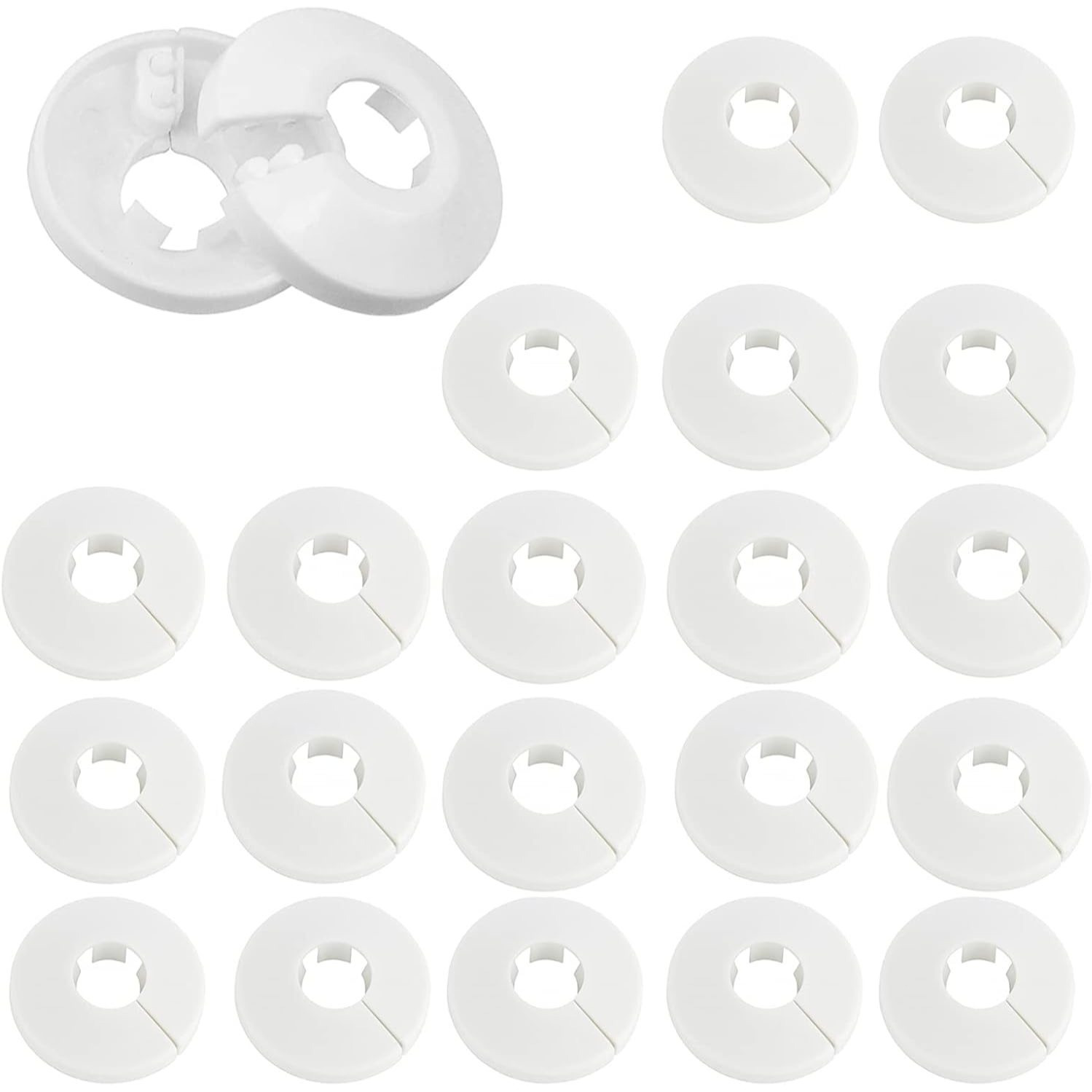 Main product image of 24-Piece Plastic Pipe Rosette Set for Wall Penetrations