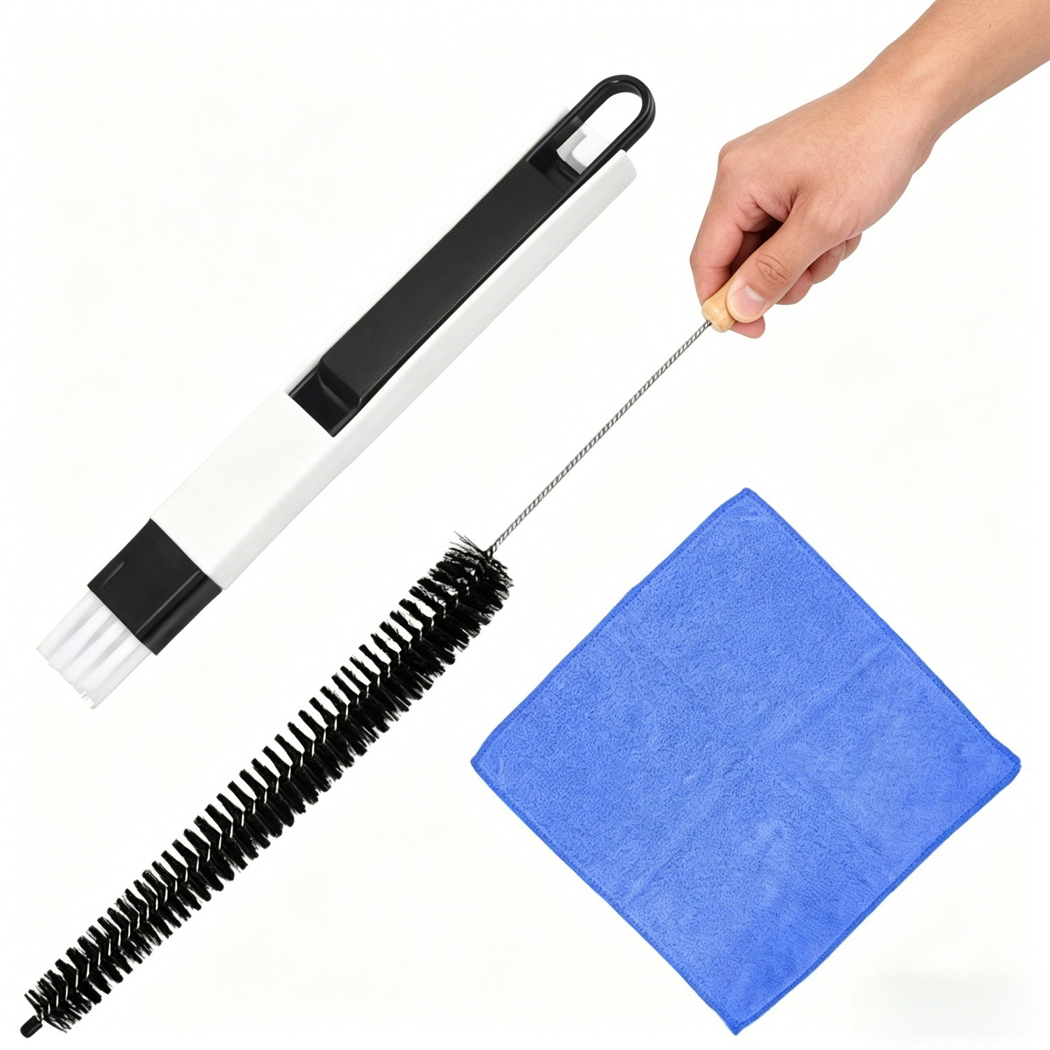 Main product image of 3-Piece Radiator Cleaning Set: Slotted Brush, Towel, 70.5 Cm Brush