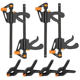 Product image of 8-Piece Spring & Screw Clamp Set, 4 One-Hand, 4 Screw Clamps