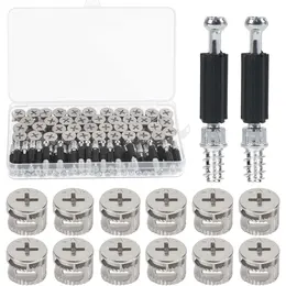 Product image of 40-Piece M6 Eccentric Furniture Connector Set with Screw-In Anchors