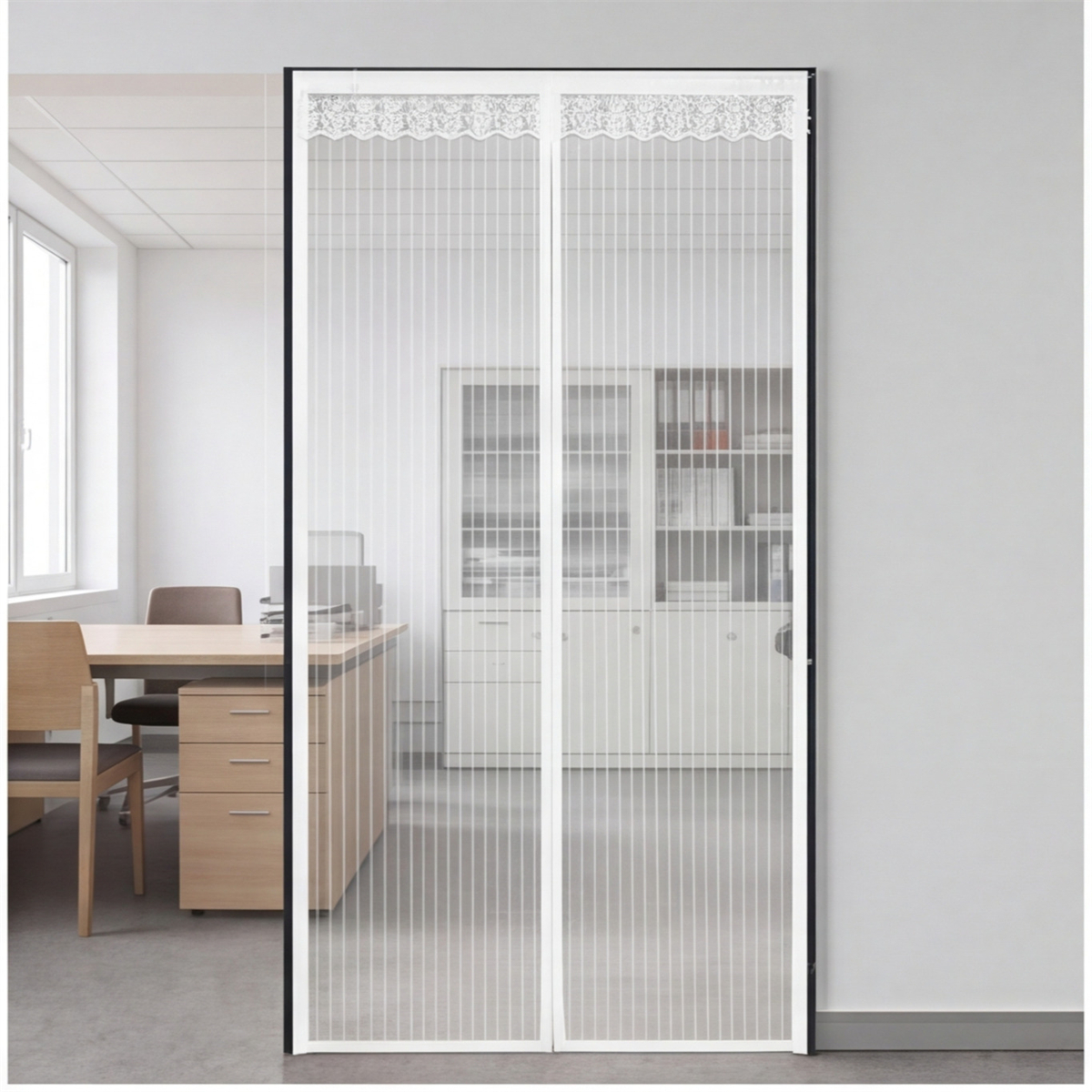 Main product image of 90 x 210 cm White Magnetic Curtain with Adhesive Tape for Doors