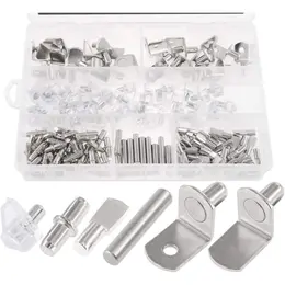 Product image of 96-Piece Shelf Pin and L-Bracket Assortment, PVC, Spoon, Cylindrical