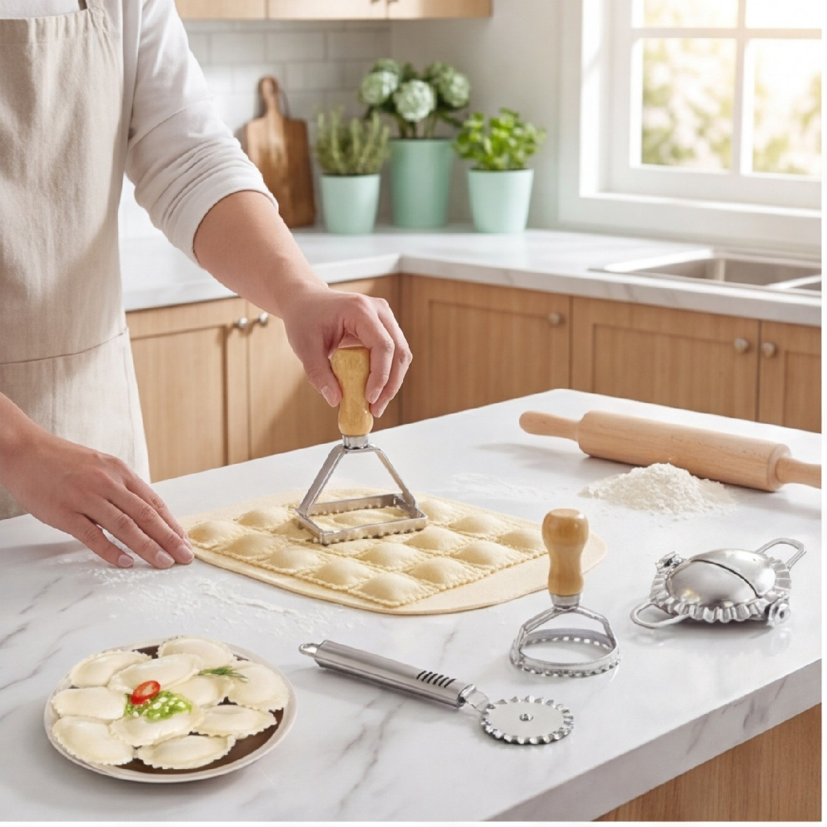 Main product image of Stainless Steel Ravioli Molding Set with Cutters, 11 cm