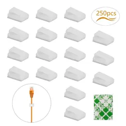 Product image of 250 White Self-Adhesive Cable Clamps for Light Strips