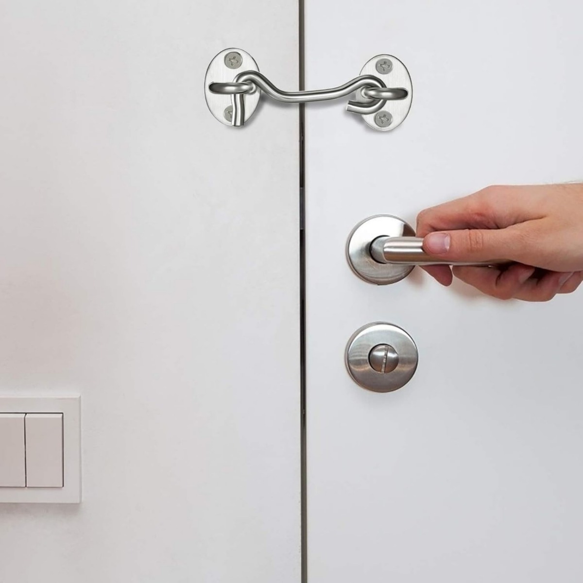 Main product image of 5-Piece Set, 75mm Stainless Steel Cabin Hooks with 20 Screws, Silver
