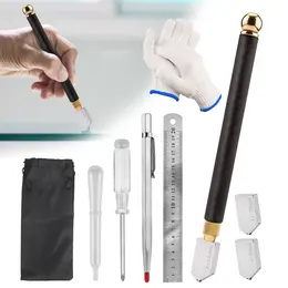Product image of 6-Piece Diamond Glass Cutter Set, 2-20mm, with 3 Replacement Blades & Accessories