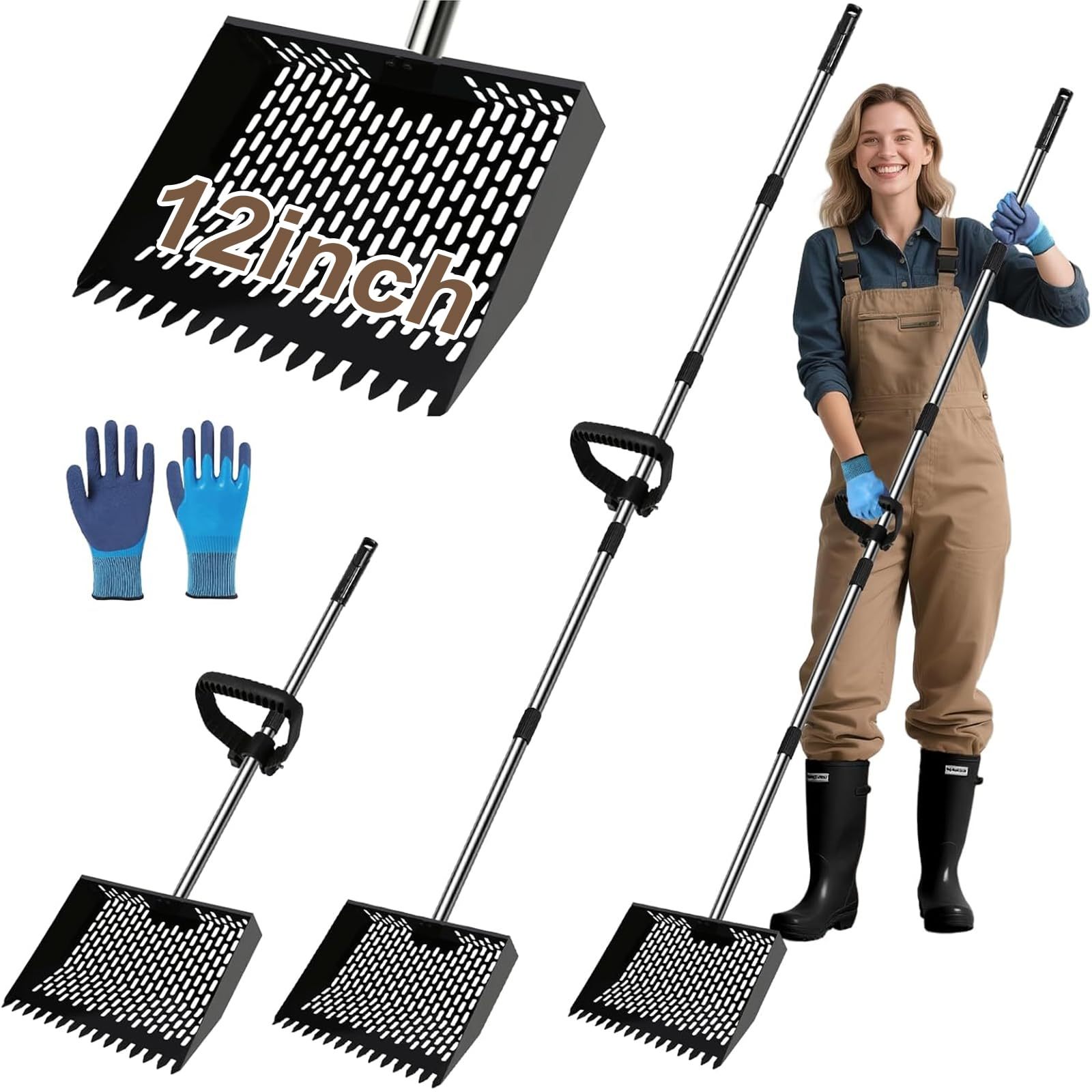 Main product image of Adjustable Sieve Chicken Coop Scooper for Bedding and Sand