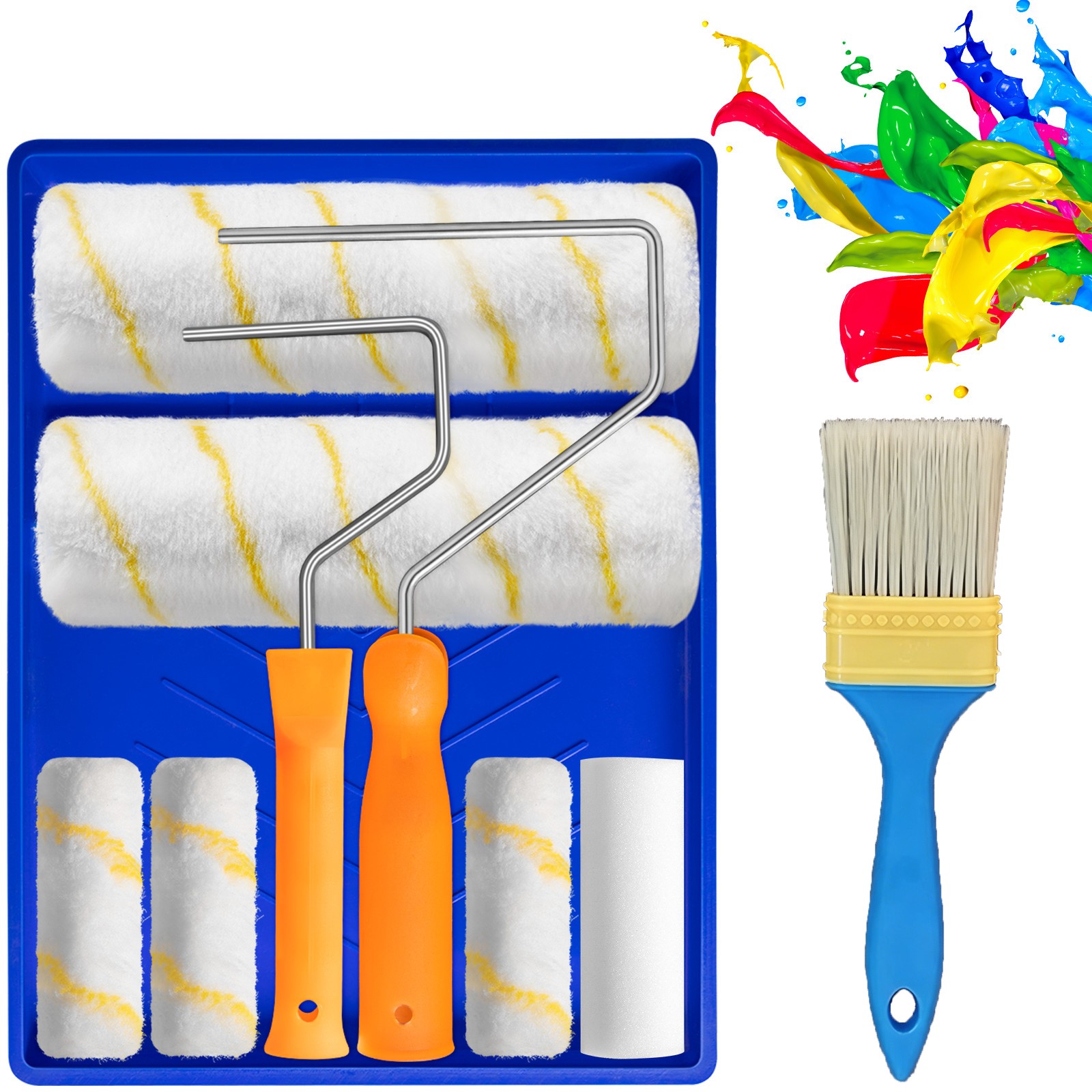 Main product image of 9in Paint Roller Set with Tray, Roller Covers, and Paint Brush