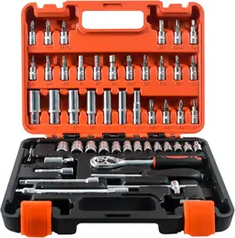 Product image of 53-Piece 1/4-inch Drive Socket, Ratchet, and Bit Socket Set