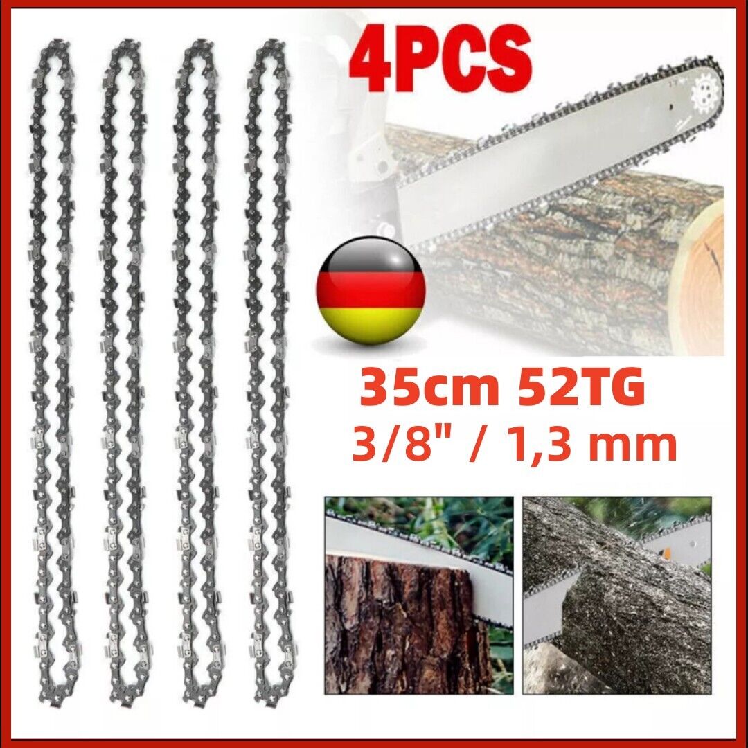 Main product image of 4-Pack Saw Chains, 35cm, 52 Drive Links, 1.3mm, for Makita, Einhell, Dolmar, Stihl