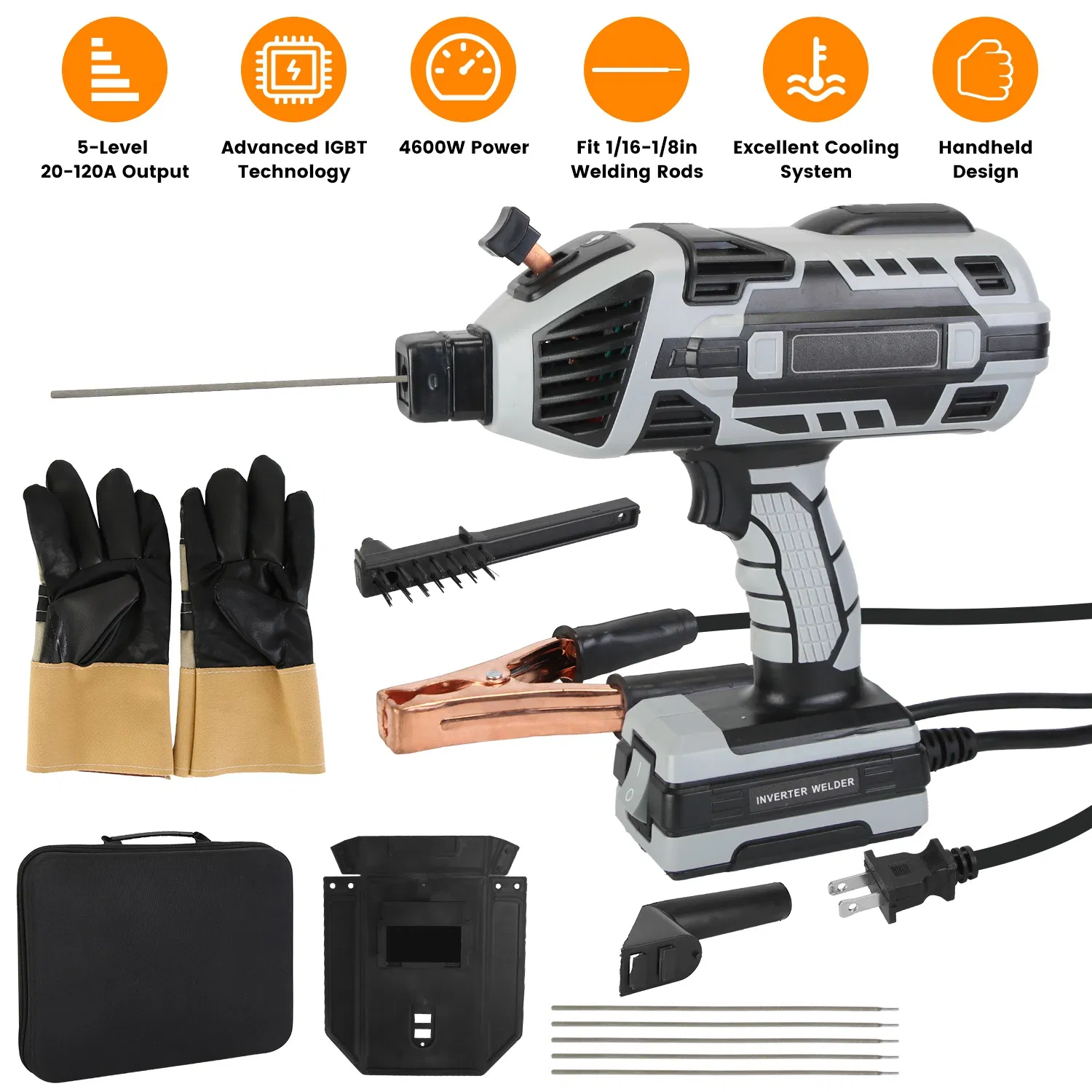 Main product image of 110V 120A Portable ARC Stick Welder, 4600W, IGBT, 1/16-1/8 Rod, GPCT5361